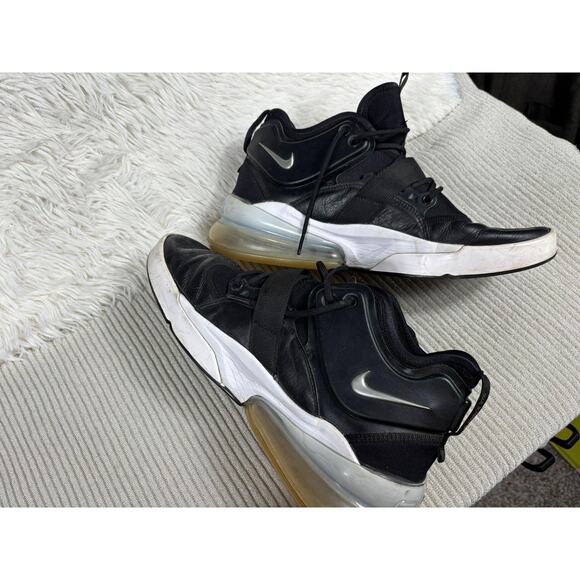 Nike Air Force 270 Shoes Mens Black Red Strap High Top Air Cushion Basketball